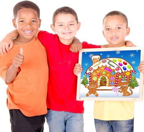 ملصقات Make-A-Gingerbread House لعبة حفلة عيد الميلاد/الحرفية/النشاط/الهدايا/المستلزمات للأطفال16 قطعة in Kuwait