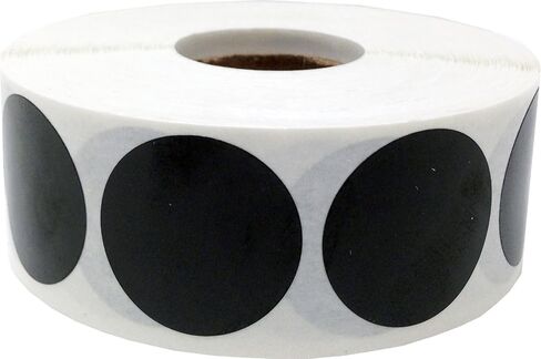 Black Color Coding Labels for Organizing Inventory 1 Inch Round Circle Dots 500 Total Adhesive Stickers On A Roll in Saudi Arabia