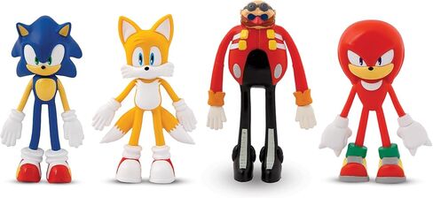 Sonic The Hedgehog Series 1-4 Character Pack - Articulated Action Figures, Flex It - Pose It!, Collectible Toy Miniatures, Kids Ages 3+ in Saudi Arabia