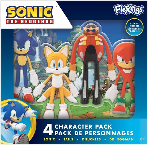 Sonic The Hedgehog Series 1-4 Character Pack - Articulated Action Figures, Flex It - Pose It!, Collectible Toy Miniatures, Kids Ages 3+ in Saudi Arabia