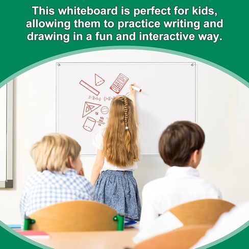 36 x 24 Inch Acrylic Dry Erase Board Non Magnetic Floating Dry Erase Board Frameless Hanging Whiteboard for Wall Blank Acrylic White Board with Markers and Eraser for Office School Family in Kuwait