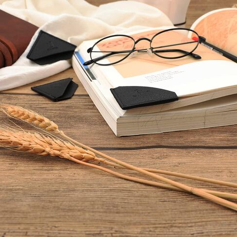 3 Pieces Leather Bookmarks Handmade Page Marker for Men Women, Faux Leather Page Clips Corner Book Markers for Teachers Gift for Writers Bookworm Book Lovers (06-Black Brown) in Saudi Arabia