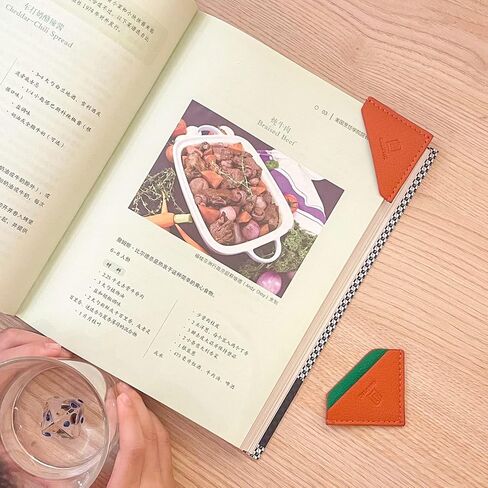 3 Pieces Leather Bookmarks Handmade Page Marker for Men Women, Faux Leather Page Clips Corner Book Markers for Teachers Gift for Writers Bookworm Book Lovers (06-Black Brown) in Kuwait