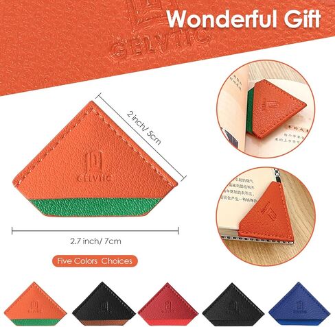 3 Pieces Leather Bookmarks Handmade Page Marker for Men Women, Faux Leather Page Clips Corner Book Markers for Teachers Gift for Writers Bookworm Book Lovers (06-Black Brown) in Kuwait