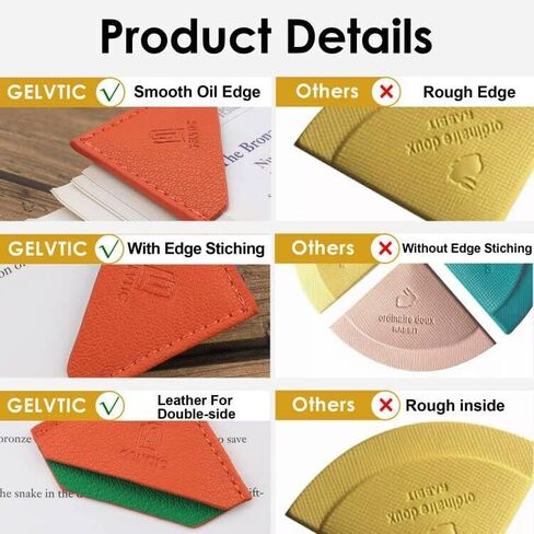 3 Pieces Leather Bookmarks Handmade Page Marker for Men Women, Faux Leather Page Clips Corner Book Markers for Teachers Gift for Writers Bookworm Book Lovers (06-Black Brown) in Kuwait