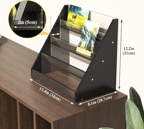 حامل عرض بطاقات التهنئة من الخيزران والأكريليك من NiHome للبطاقات والصور والبطاقات البريدية - منظم عرض أنيق متين مع لوحات عالية الشفافية للمنزل وحفلات الزفاف والتذكارات in Kuwait