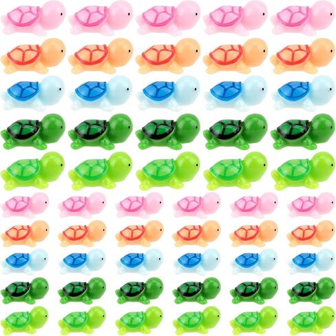 50 Pieces Miniature Turtles Mini Turtles Figurines Multicolor Resin Sea Turtles 2 Sizes Tiny Sea Turtle Figure Animals for DIY Home Garden Fish Tank Landscape Aquarium Dollhouse Crafts Decorations in Saudi Arabia