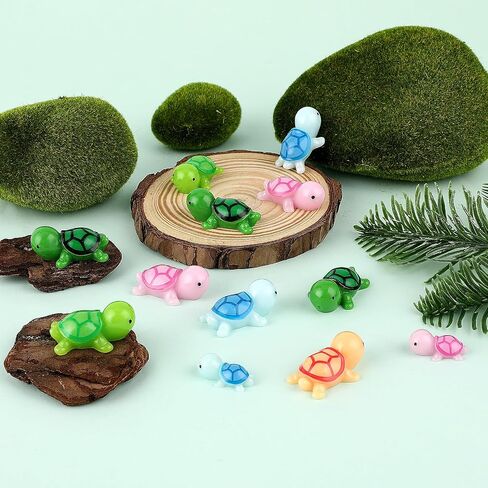 50 Pieces Miniature Turtles Mini Turtles Figurines Multicolor Resin Sea Turtles 2 Sizes Tiny Sea Turtle Figure Animals for DIY Home Garden Fish Tank Landscape Aquarium Dollhouse Crafts Decorations in Saudi Arabia