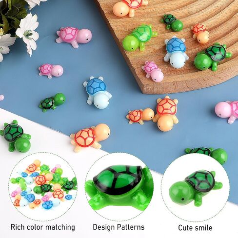 50 Pieces Miniature Turtles Mini Turtles Figurines Multicolor Resin Sea Turtles 2 Sizes Tiny Sea Turtle Figure Animals for DIY Home Garden Fish Tank Landscape Aquarium Dollhouse Crafts Decorations in Saudi Arabia