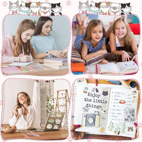 64 Pcs Cute Cat Stationery Set Kawaii Pop up Pencil Case 10 Pcs Gel Ink Pens 1 Multicolor Pen 45 Pcs Cat Stickers Eraser Pencil Sharpener Paw Ruler Telescopic Pencil and Refills for Girls Kids in Saudi Arabia