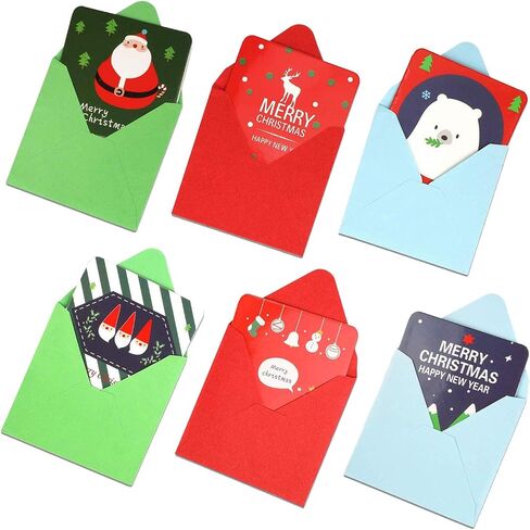 48 Pcs Mini Christmas Greeting Cards & Envelopes,Cute Merry Christmas Greeting Cards in Saudi Arabia