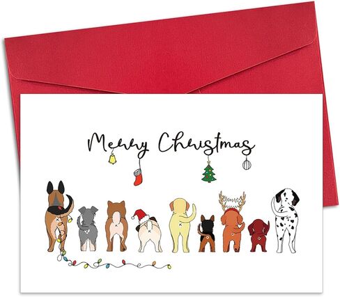 بطاقة عيد الميلاد للكلاب المضحكة من Ogeby مع مغلفات، هدايا عيد الميلاد الفكاهة لمحبي الكلاب in Kuwait