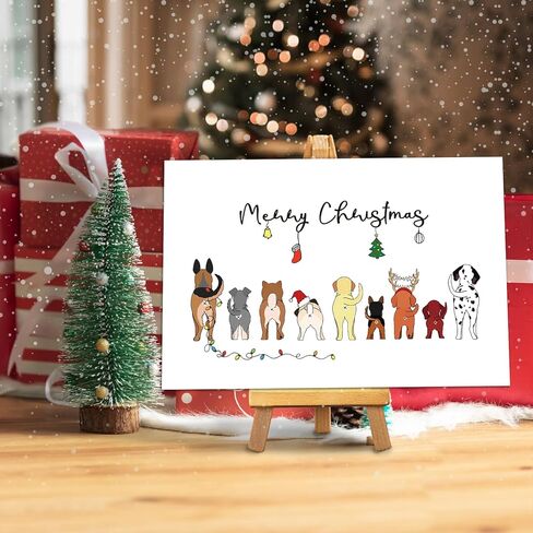 بطاقة عيد الميلاد للكلاب المضحكة من Ogeby مع مغلفات، هدايا عيد الميلاد الفكاهة لمحبي الكلاب in Kuwait