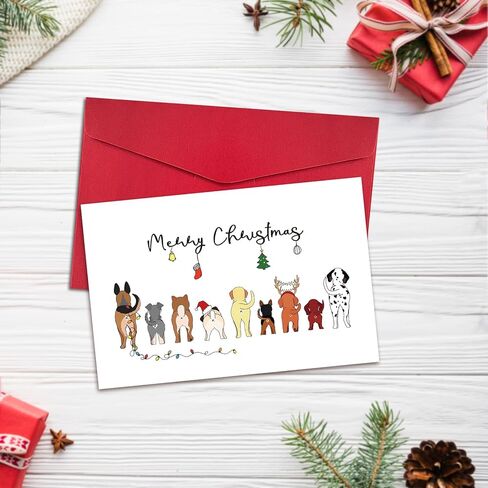 بطاقة عيد الميلاد للكلاب المضحكة من Ogeby مع مغلفات، هدايا عيد الميلاد الفكاهة لمحبي الكلاب in Kuwait