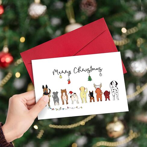 بطاقة عيد الميلاد للكلاب المضحكة من Ogeby مع مغلفات، هدايا عيد الميلاد الفكاهة لمحبي الكلاب in Kuwait