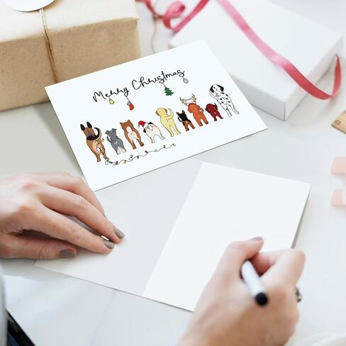 بطاقة عيد الميلاد للكلاب المضحكة من Ogeby مع مغلفات، هدايا عيد الميلاد الفكاهة لمحبي الكلاب in Kuwait