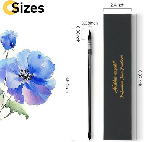 Professional Watercolor Brush Size 2, Natural Soft Squirrel Hair Watercolor Paint Brush, Round Fine Tip Mop Brush for Watercolor, Art Painting, Gouache in Saudi Arabia