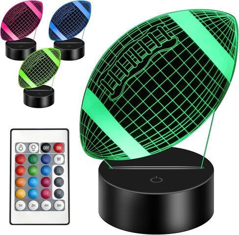 Football Night Light for Kids, 3D Illusion Lamp with Remote Control with 16 Color Changing for Children Bedroom Room, Holiday and Birthday Gifts for Boys Girls Sport Fan in Saudi Arabia