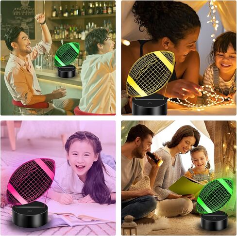 Football Night Light for Kids, 3D Illusion Lamp with Remote Control with 16 Color Changing for Children Bedroom Room, Holiday and Birthday Gifts for Boys Girls Sport Fan in Saudi Arabia