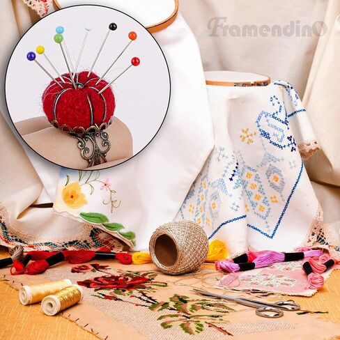 Framendino, Pumpkin Shaped Pins Cushion Ring Finger Pin Cushion Holder for DIY Sewing in Saudi Arabia