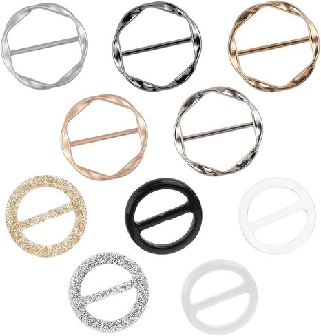 Giantree Scarf Ring Clip T-shirt Tie Clips for Women, Fashion Clothes Corner Knotted Button for Loose Tshirt Scarf Buckle in Saudi Arabia