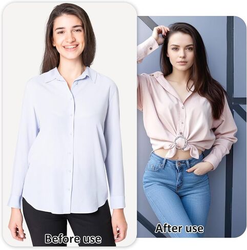 Giantree Scarf Ring Clip T-shirt Tie Clips for Women, Fashion Clothes Corner Knotted Button for Loose Tshirt Scarf Buckle in Saudi Arabia