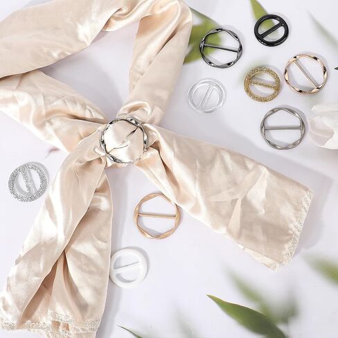 Giantree Scarf Ring Clip T-shirt Tie Clips for Women, Fashion Clothes Corner Knotted Button for Loose Tshirt Scarf Buckle in Saudi Arabia