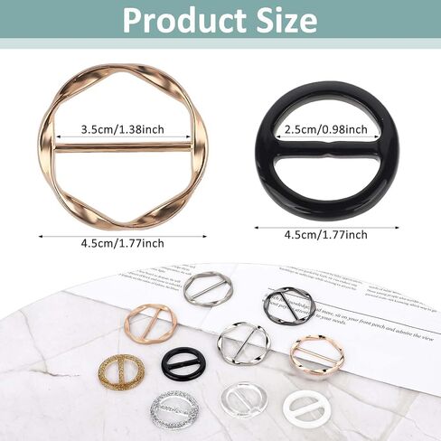 Giantree Scarf Ring Clip T-shirt Tie Clips for Women, Fashion Clothes Corner Knotted Button for Loose Tshirt Scarf Buckle in Saudi Arabia