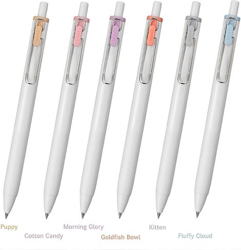 Uni-Ball One Summer Colors Limited Edition، حبر جل 0.5 مم ذو نقطة دقيقة، مجموعة 6 ألوان، UMNS05NYM6C، عدد 1 (عبوة من 1)، متنوعة in Saudi Arabia