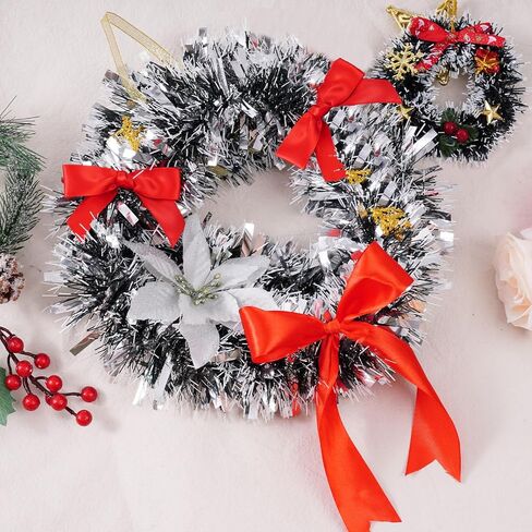 2 لفات 1-1/2 بوصة (40 مم) × 25 ياردة شريط عريض مزدوج الوجه من البوليستر شريط من الساتان أحمر أخضر شريط من القماش شريط من الساتان الصلب لتغليف الهدايا وحرف عيد الميلاد وصنع زينة الحفلات in Kuwait