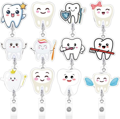 Geyoga 12 Pcs Occupational Therapy Month Badge Holder Retractable Badge Reels Work Office Cards Holder with Clip Name Cards Keeper Gift for Social Worker Dentist Volunteer Ot Doctor Nurse Appreciation in Saudi Arabia