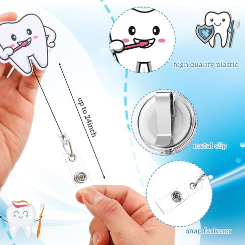 Geyoga 12 Pcs Occupational Therapy Month Badge Holder Retractable Badge Reels Work Office Cards Holder with Clip Name Cards Keeper Gift for Social Worker Dentist Volunteer Ot Doctor Nurse Appreciation in Saudi Arabia