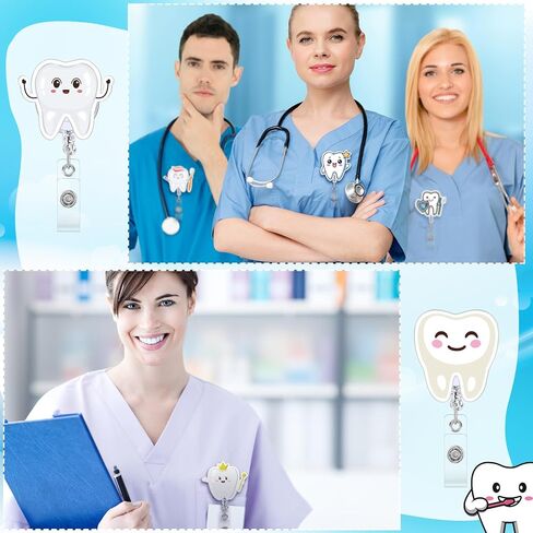 Geyoga 12 Pcs Occupational Therapy Month Badge Holder Retractable Badge Reels Work Office Cards Holder with Clip Name Cards Keeper Gift for Social Worker Dentist Volunteer Ot Doctor Nurse Appreciation in Saudi Arabia