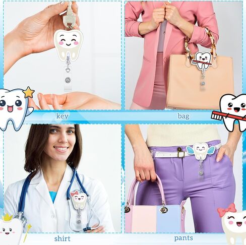Geyoga 12 Pcs Occupational Therapy Month Badge Holder Retractable Badge Reels Work Office Cards Holder with Clip Name Cards Keeper Gift for Social Worker Dentist Volunteer Ot Doctor Nurse Appreciation in Saudi Arabia
