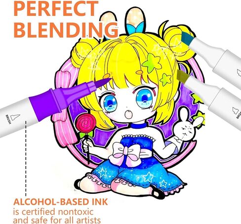 RESTLY Premium Quality 120 Alcohol Markers Brush Tip for Drawing & Sketching - Stunning Dual Tip Coloring Markers for Kids & Adults - Alcohol Based Drawing Markers Coloring Set for Painting in Saudi Arabia