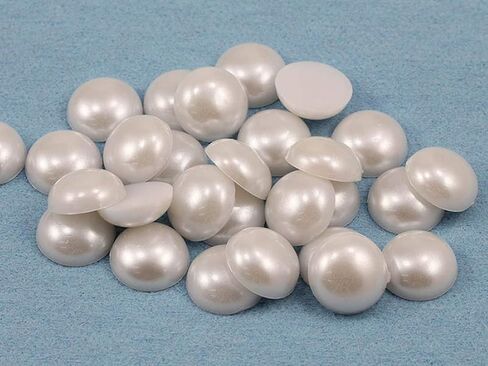 15mm Allstarco Pearl Flat Back Acrylic Round Cabochons Plastic Rhinestones Pearl Gems Embellishments For Jewelry, Crafts, Costumes, Card Invitations, Cosplay - 25 Pcs in Saudi Arabia