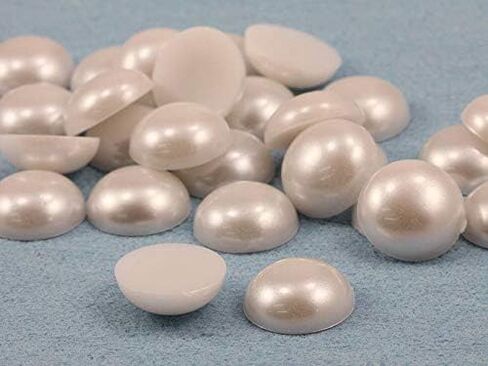 15mm Allstarco Pearl Flat Back Acrylic Round Cabochons Plastic Rhinestones Pearl Gems Embellishments For Jewelry, Crafts, Costumes, Card Invitations, Cosplay - 25 Pcs in Saudi Arabia