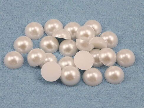 15mm Allstarco Pearl Flat Back Acrylic Round Cabochons Plastic Rhinestones Pearl Gems Embellishments For Jewelry, Crafts, Costumes, Card Invitations, Cosplay - 25 Pcs in Saudi Arabia