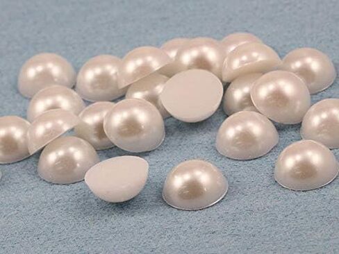 15mm Allstarco Pearl Flat Back Acrylic Round Cabochons Plastic Rhinestones Pearl Gems Embellishments For Jewelry, Crafts, Costumes, Card Invitations, Cosplay - 25 Pcs in Saudi Arabia