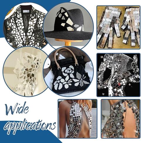 PH PandaHall 200pcs Teardrop Sew on Mirrors Pieces Silver Acrylic Sew on Rhinestones with Holes, 1 x 0.5 inch Mirror Beads for DIY Wedding Clothing Bags Shoes Decoration Crafts Jewelry Making in Saudi Arabia