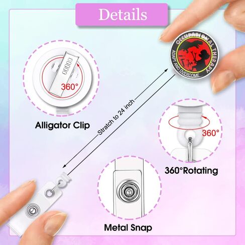 ERHACHAIJIA Occupational Therapy Adapt and Overcome Retractable Badge Holder with Alligator Clip for Nurses Doctor Occupational Therapist Dentist, Funny T-Rex Dinosaur ID Card Badge Reel Gift in Saudi Arabia