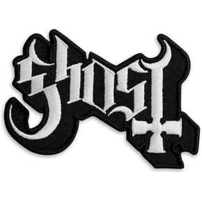 Ghost BC Band Logo Patch - Rock Emblem Embroidered Iron-on Patches - Heavy Metal Embroidery Emblem – Iron On and Sew On Applique Patch for Bikers - 3.8 x 2.6 inches