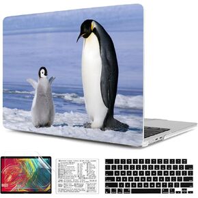 Compatible with MacBook Air 15 inch Case 2023 2024 Release M3 A3114 A2941 M2 Chip Durable Plastic Animal Dog Shell Case with Keyboard Cover & Mac OS Keyboard Sticker (Puppies)