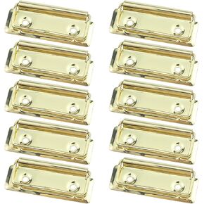 Semetall Hardboard Clip 10 Pcs A4 Letter Size Vertical File Folder Hardware Clip Office Supplies (Gold,70mmx30mm)