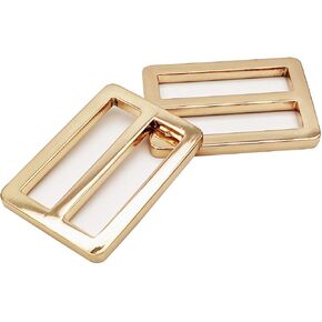 10 Pcs 1-1/2inch Metal Tri-Glide Slides Buckles Kit Square Ring Slide Adjusters Buckles for Bags DIY Accessories (Gold)