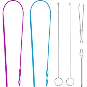 6 Pieces Sewing Loop Kit Drawstring Threader Tool Set Plastic Drawstring Threader Loop Turner Hook Metal Tweezers for Sweatpants String Hoodie Strings Elastic Waistband Replacement Device in Saudi Arabia