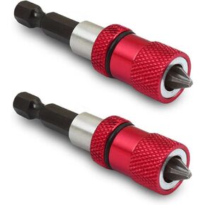 SeonFook 3PCS 60mm Drywall Screw Bits Setter Dimpler Magnetic Bit Holder with Phillips PH2 Screwdriver Bits 1/4 Inch Hex Shank Driver Bits Adjustable Depth Screw Holder (Blue)