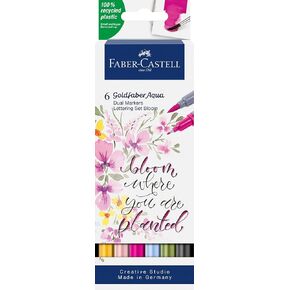 Faber-Castell Goldfaber Aqua Dual Marker - Wallet of 6 - Lettering, Multi, 164524