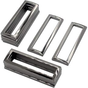 DGOL 10pcs 2 inch Zinc Alloy Shinning Belt Bag Die Cast Rectangle Ring Buckles Webbing Square Buckle (Gunmetal) in Kuwait