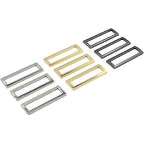 DGOL 10pcs 2 inch Zinc Alloy Shinning Belt Bag Die Cast Rectangle Ring Buckles Webbing Square Buckle (Gunmetal)